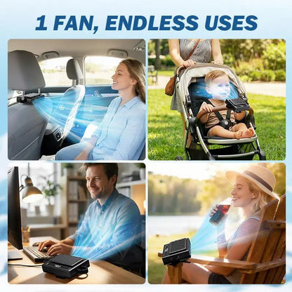 【Summerfinds】Joytutus 2026 Car Seat Fan with Seatback Cooling Airflow for Driver & Back Seat Passengers, 5-Speed Quiet Detachable Clip Magic Tape Backseat Wireless Fan for Baby Rear Facing, Headrest Carseat Fan for Infant, Kids & Dogs