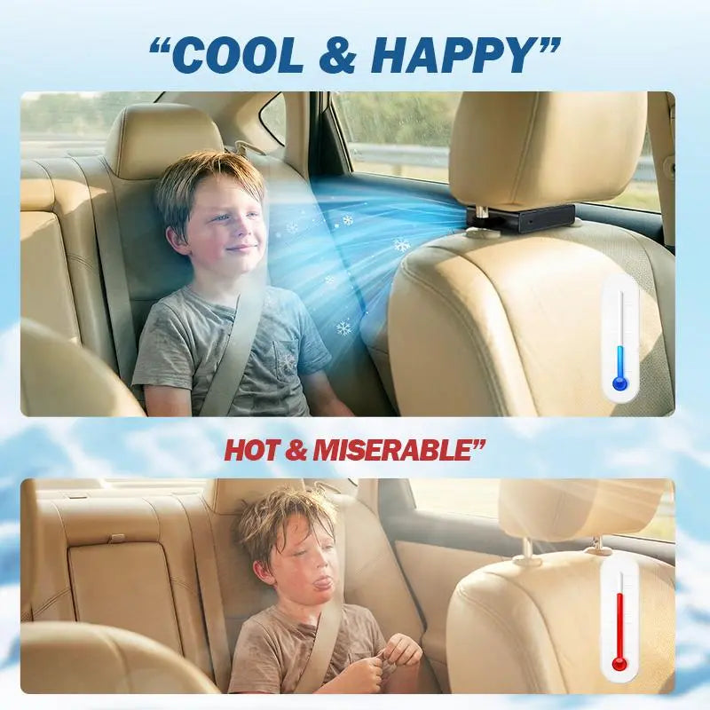 【Summerfinds】Joytutus 2026 Car Seat Fan with Seatback Cooling Airflow for Driver & Back Seat Passengers, 5-Speed Quiet Detachable Clip Magic Tape Backseat Wireless Fan for Baby Rear Facing, Headrest Carseat Fan for Infant, Kids & Dogs