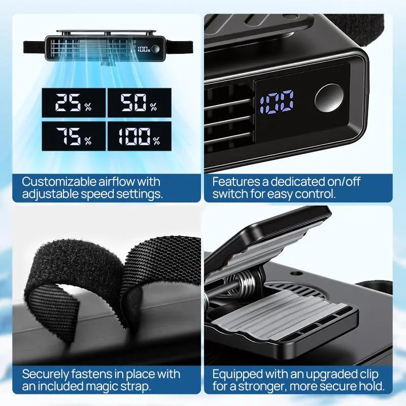【Summerfinds】Joytutus 2026 Car Seat Fan with Seatback Cooling Airflow for Driver & Back Seat Passengers, 5-Speed Quiet Detachable Clip Magic Tape Backseat Wireless Fan for Baby Rear Facing, Headrest Carseat Fan for Infant, Kids & Dogs