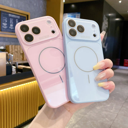 MagSafe Glass Shield Case for iPhone | Elegant Design, Powerful Magnetic Grip, Military-Grade Drop Protection & HD Camera Shield  