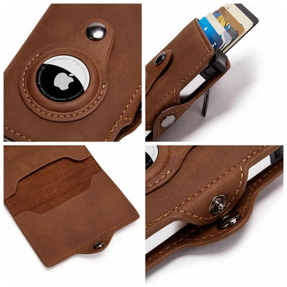 Elegant AirTag Wallet for Men | RFID Protection, Genuine Leather, Slim Design & Secure Coin Pocket