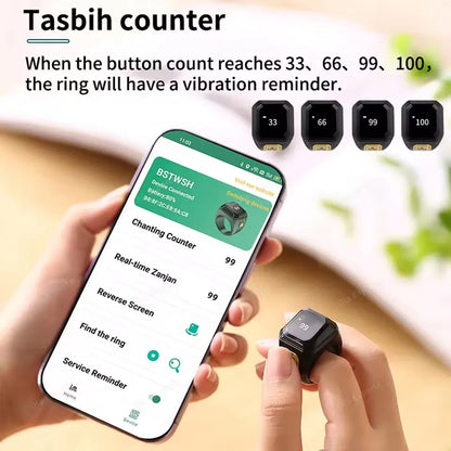 SmartZikr™ – Smart Islamic Ring with Zikr Counter, Qibla & 5 Prayer Reminders  