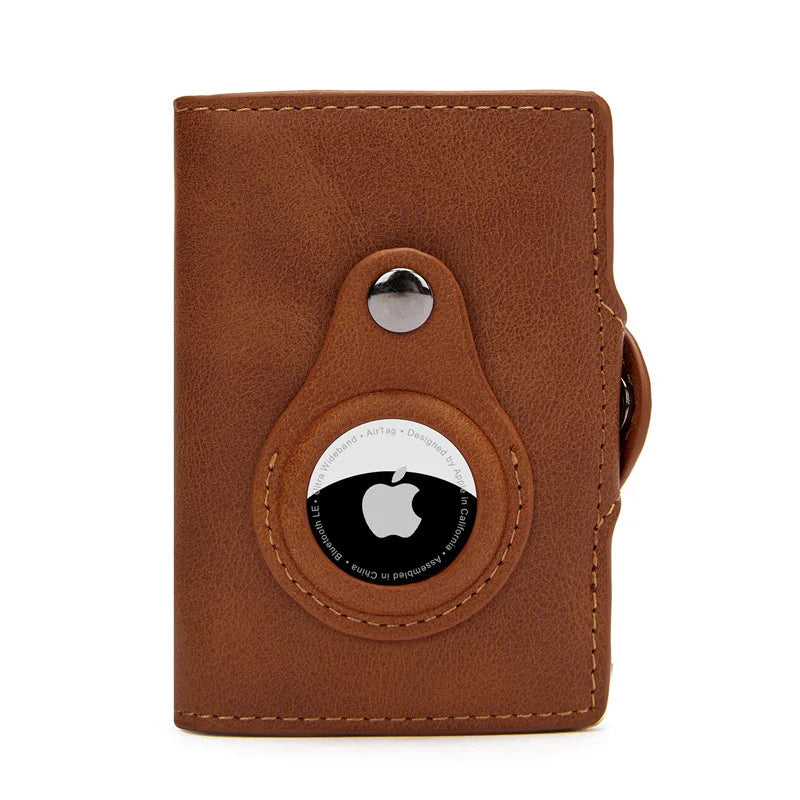 Elegant AirTag Wallet for Men | RFID Protection, Genuine Leather, Slim Design & Secure Coin Pocket