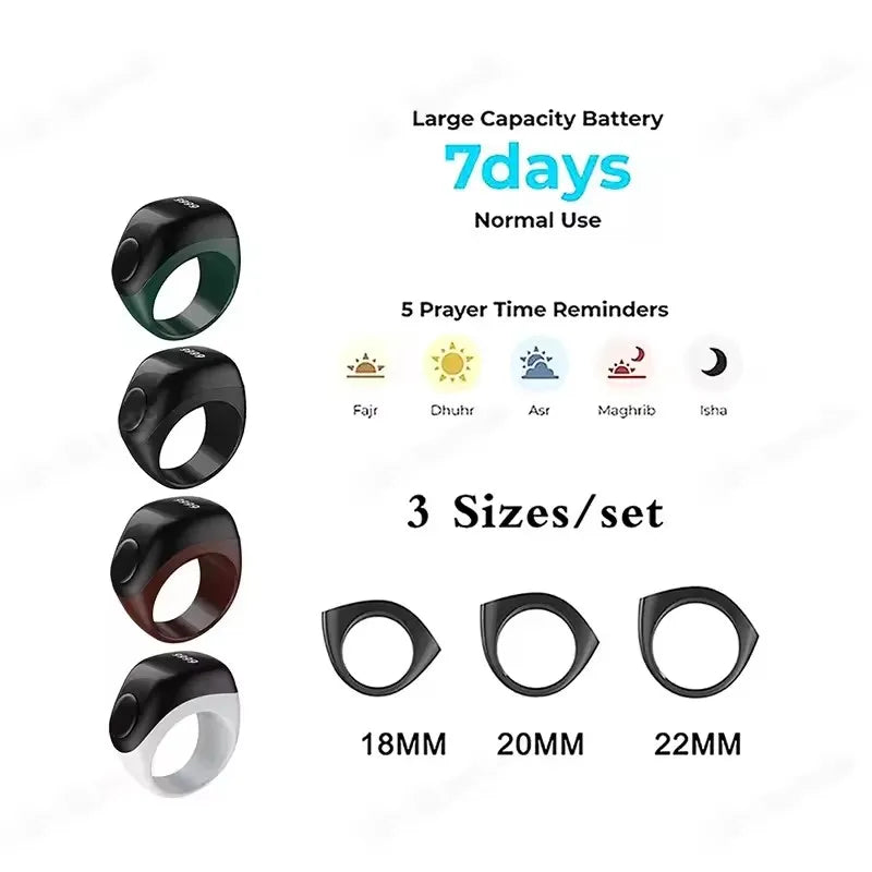 SmartZikr™ – Smart Islamic Ring with Zikr Counter, Qibla & 5 Prayer Reminders  