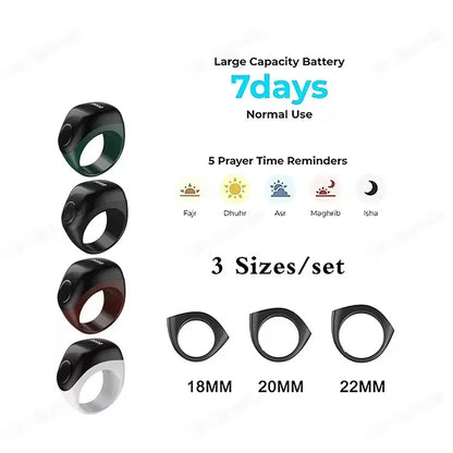 SmartZikr™ – Smart Islamic Ring with Zikr Counter, Qibla & 5 Prayer Reminders  