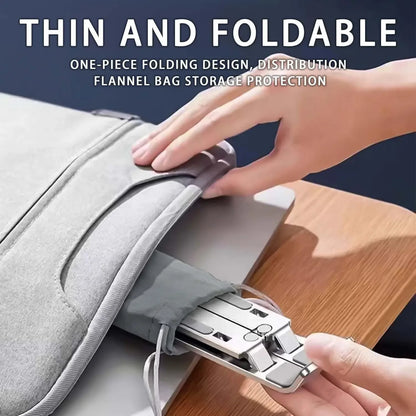 Adjustable Aluminum Laptop Stand with 6 Height Levels, Foldable and Portable Design for 8-16” Laptops, Enhanced Ventilation and Heat Dissipation
