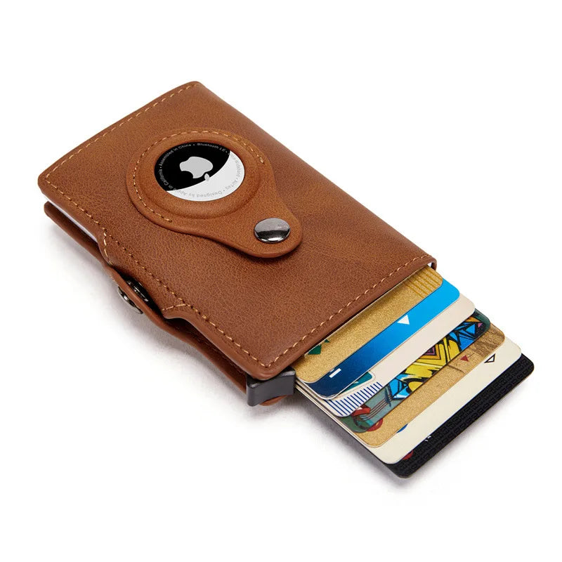 Elegant AirTag Wallet for Men | RFID Protection, Genuine Leather, Slim Design & Secure Coin Pocket