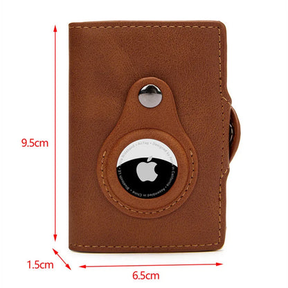Elegant AirTag Wallet for Men | RFID Protection, Genuine Leather, Slim Design & Secure Coin Pocket