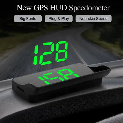 DriveView™ GPS HUD — Real-Time Digital Speedometer | Plug & Play Windshield Display