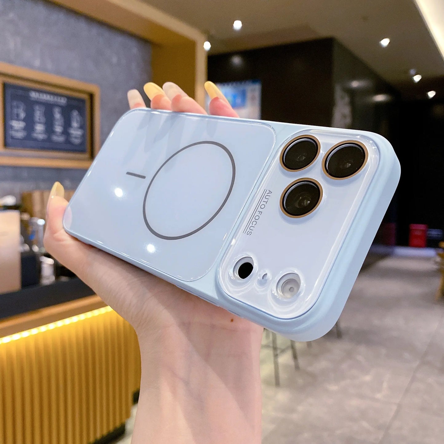 MagSafe Glass Shield Case for iPhone | Elegant Design, Powerful Magnetic Grip, Military-Grade Drop Protection & HD Camera Shield  