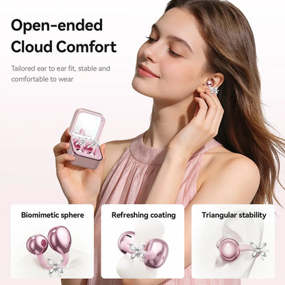 CHENRUIDA Mini Square Wireless Bluetooth Earphones Features a Built-In Makeup Mirror and Fill Light, Portable Makeup Tool, 360° Panoramic Sound Effect + Active Noise Cancellation, Soft Silicone Ear Tips for Comfortable Wear, and Extra-Long Battery Life.